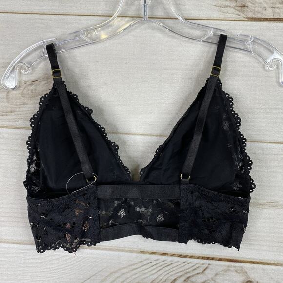 Dobreva Bralette Size M Black Lace Unlined No Wire Strappy Back Adjustable NWT - Picture 4 of 8